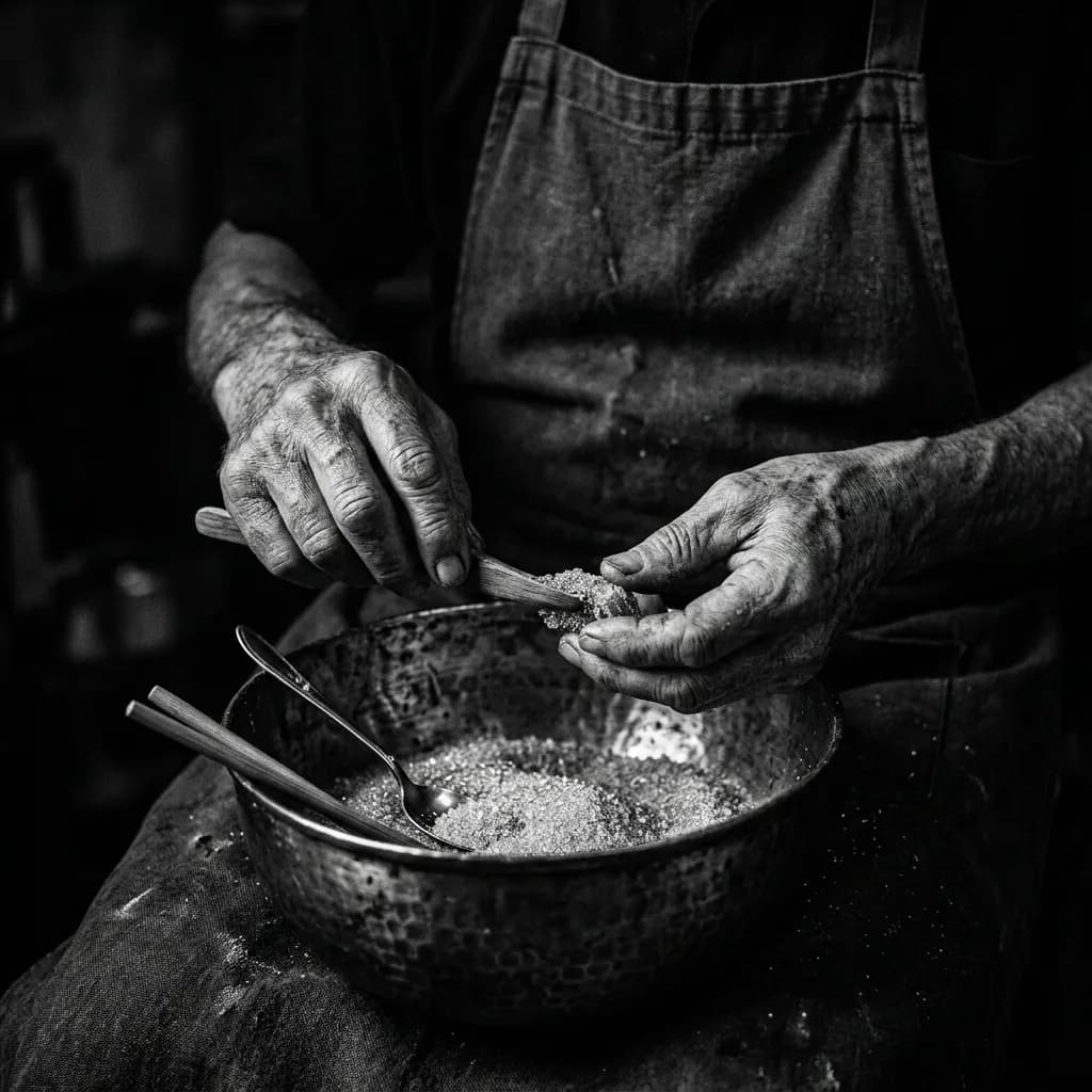 Traditional sugar-making by hand